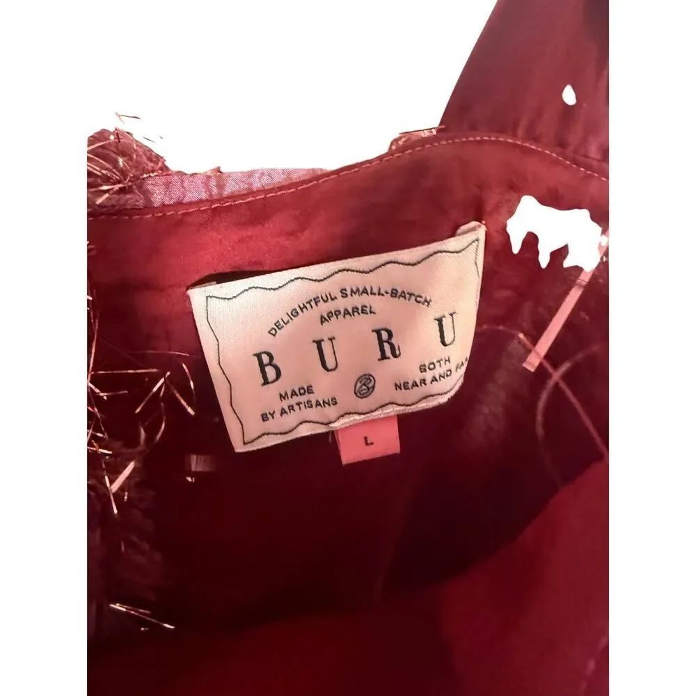BURU Pillar Top in Bordeaux Eyelash Sz. L - Picture 7 of 8